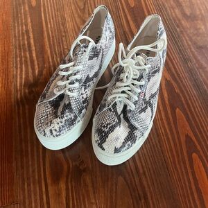 Superga Snake Print Platform Sneakers